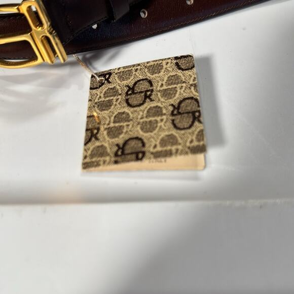 NWT Vintage Stefano Ricci Brown Colored Gold Colored Buckle Belt - Picture 4 of 6